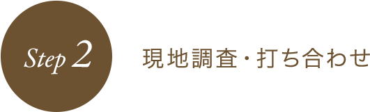STEP2 現地調査・打ち合わせ